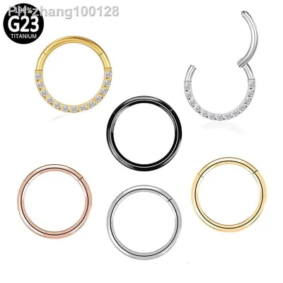 Titanium Nose Ring Septum Piercing Segment Hinged Rings Ear Cartilage Tragus Helix Labret Daith 1.2mm Earrings Body Jewelry