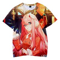 2023 NewDarling ใน Franxx เสื้อยืดอะนิเมะศูนย์สองพิมพ์ Streetwear T ฮาราจูกุ Tee