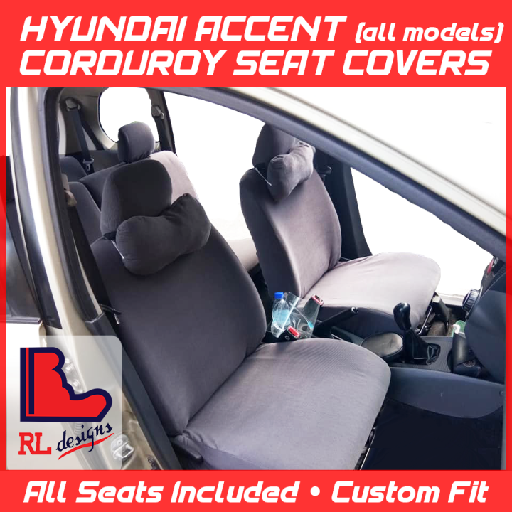 Hyundai Accent Corduroy Seat Covers (All Seats Included, Custom Fit