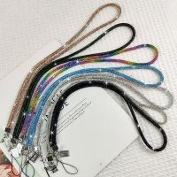 Short and Long Wrist Style Rhinestone Pendant Mobile Phone Lanyard Full Diamond Pendant Colorful Long Neck Strap Anti Loss Sling