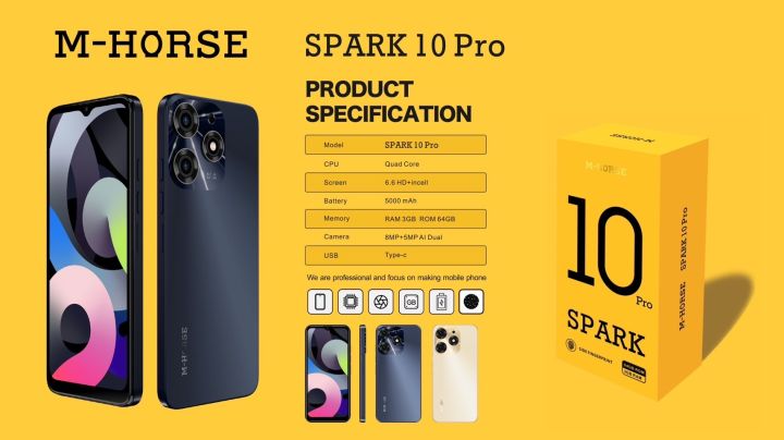 m-horse-รุ่น-spark10-มือถือ-มือถือจอใหญ่-6-6นิ้ว-สมาร์ทโฟน-รองรับทุกเครือข่าย-สแกนใบหน้า-ใช้แอปธนาคารได้-ประกันศูนย์ไทย