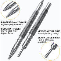 Spring Center Punch สำหรับงานไม้ Spring Center Punch สำหรับช่างไม้2Pcs Spring Center Punch Hammerless Dual Head เล็บ Setter ฤดูใบไม้ผลิโหลดเหล็กคาร์บอนสูงเล็บ Punch Carpenter เครื่องมือ