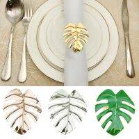 6Pcs Tropical Leaf Shape Napkin Rings Buckle Holder Party Dinner Decoration