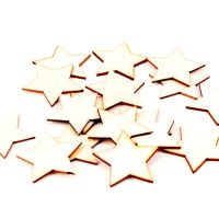 【YF】♦  Wood Star Pattern Scrapbooking Embellishments Handicraft Decoration Accessory 10-30mm