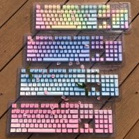 104 Keys 61/87/104/US Layout PBT Material OEM Height Light Transmission Gradient Color Double Shot for Mechanical Keyboard