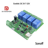 Diydeepen Sonoff Ewelink โมดูลรีเลย์สวิตช์ควบคุม WiFi ไร้สาย DC 5V 7-32V 4 ช่องทาง พร้อมแอป ประตูอิเล็กทรอนิกส์อัตโนมัติ  tuya 433mhz รีโมท ประตูโรงรถ ประตู รีโมทคอนโทรล, การควบคุม APP บนมือถือ, ประตูม้วน, ประตูโรงรถ, หลอดไฟ, ประตูลิฟต์, ชีวิตอัจฉริยะ