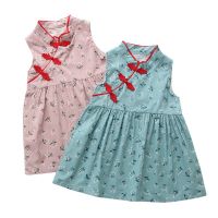 Kids girl new snow lotus cheongsam princess dress