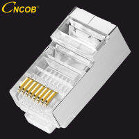 Cncob Cat5e อีเธอร์เน็ตเชื่อมต่อป้องกันเปลือกทองแดง Rj45 8P8C เคเบิ้ลเสียบโลหะเชลล์ FTP เครือข่ายคริสตัลหัว30ชิ้น100ชิ้น