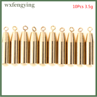 Wxfengying 10ชิ้นกระเป๋าเหยื่อตกปลาทองแดงหมุนเครื่องประดับหินถ่วงน้ำหนัก