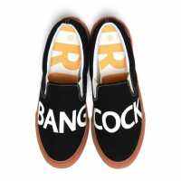 พร้อมส่ง!!?TRULY Bangcock Vegan Slip-On Sneakers รุ่น หน้าเท้ากว้างใส่สบาย สีดำพื้นยางพาราแท้ 100%