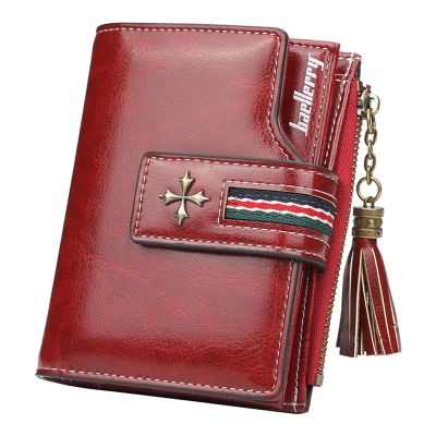 Fashion Small Oil wax Leather Wallet Women Stylish Zipper Hasp Card Wallet Woman High Quality Short Credit Card Holder Purse