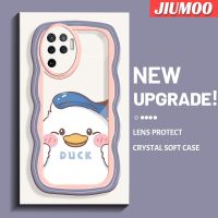 เคส JIUMOO สำหรับ OPPO A94 4G F19 Pro Reno 5F Reno 5 Lite Reno 5K Find X3 Lite ดีไซน์ใหม่เคสนิ่มรูปเป็ดน่ารักลายคลื่นขอบเคสมือถือกันกระแทกแบบใสสร้างสรรค์เคสโปร่งใสลายกล้องถ่ายรูปซิลิกาเจลฝาครอบป้องกัน