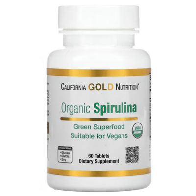 California Gold Nutrition, Organic Spirulina, 500 mg, 60 Tablets (exp.03-08/25)