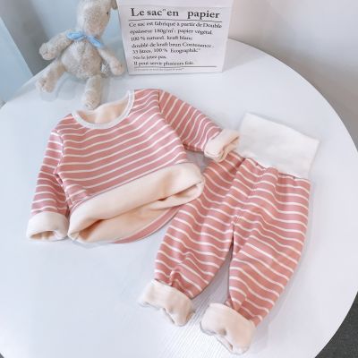 2021 Plush Pajamas Baby Boy Set Clothes For Girls Clothing Baby Boy Clothes Thermal Underwear Boy Pajamas Suit 1-5 Years Old