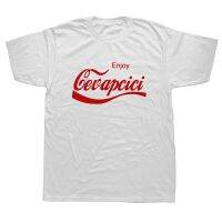 【New】เพลิดเพลินไปกับ Cevapcici สีแดง T เสื้อพิมพ์สำหรับชายผ้าฝ้ายใหม่ Tee Cola ล้อเลียน Vintage Retro Balkan โครเอเชียเซอร์เบียมาซิโดเนีย cevape