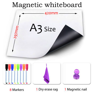 A3 Size Whiteboard Magnetic Fridge Sticker Menu Message Board Home School Dry Erase Calendar Monthly Weekly Planner