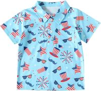 Quick Short Toddler Boys Girls Short Sleeve Independence Day 4 of July Kids Tops T Shirt with Pocket