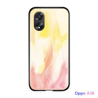 เคสใส่โทรศัพท์สำหรับ OPPO A18เคสแสงรุ่งอรุณสุดหรู A38มีสีสันดาวเต็มร้อยเคสกระจกนิรภัยมันวาว