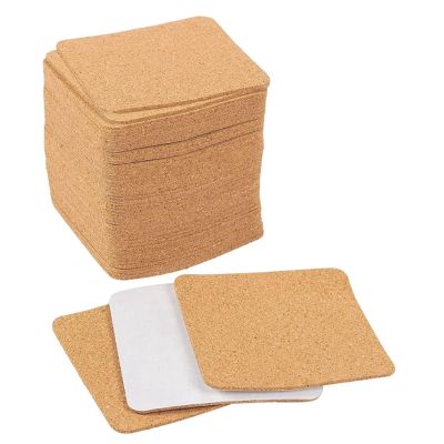 Self-Adhesive Cork Coasters,Cork Mats Cork Backing Sheets for Coasters and DIY Crafts Supplies (50, Square)