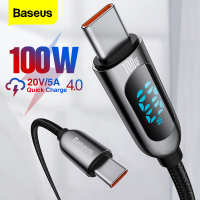 Baseus 1M 100W สมาร์ท USB C USB C ประเภท C สายชาร์จสำหรับ Pro PD QC Quick ที่ชาร์ตสำหรับซัมซุงสำหรับ Xiaomi Mate 40JH