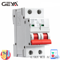 GEYA Double Pole Din Rail MCB 4.5KA เบรกเกอร์วงจรขนาดเล็ก 63A ประเภท AC พร้อมใบรับรอง CE CB SEMKO-caicai store