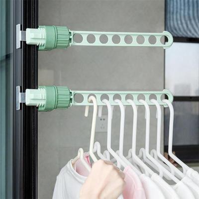 Clothes Drying Rack Window Balcony Hanging Stand Stainless Steel 8 Holes Rod for Outdoor Travel