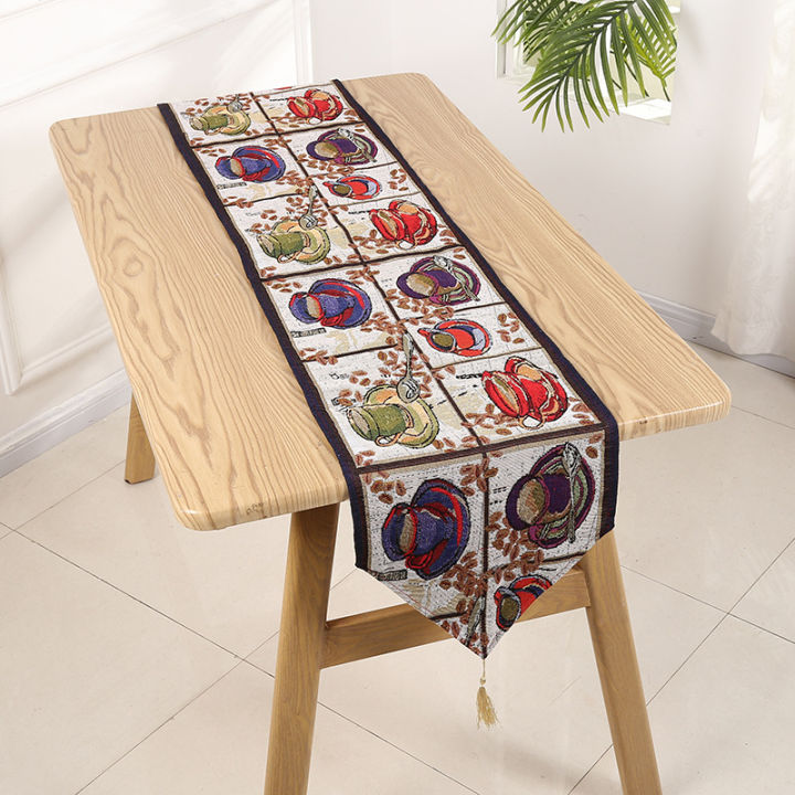 ธงโต๊ะยาว-ผ้าปักลายบ้านนก-โต๊ะน้ำชาสไตล์ยุโรป-ผ้าปูโต๊ะ-สิ่งทอในบ้าน-การทอโต๊ะยาว-ผ้าปูโต๊ะร้านค้า-vwqso