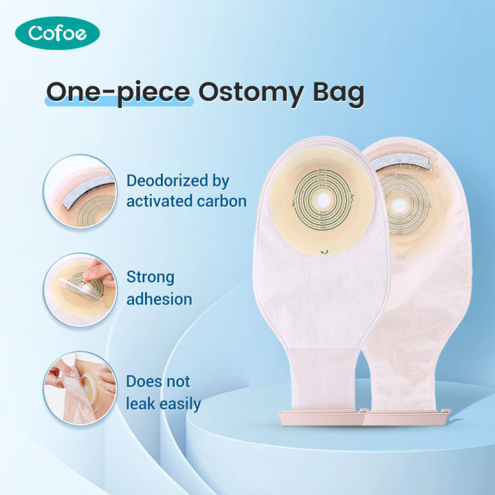 Cofoe 10pcs One Piece System Ostomy Bagactivated Carbon Filter Colostomy Bag Eliminate Odor 