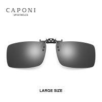 CAPONI Square Sunglasses Clip For Men Easy Flipped Up Glasses Clip Polarized Protect Eyes From Sun Light Driving Eyewear CP1101