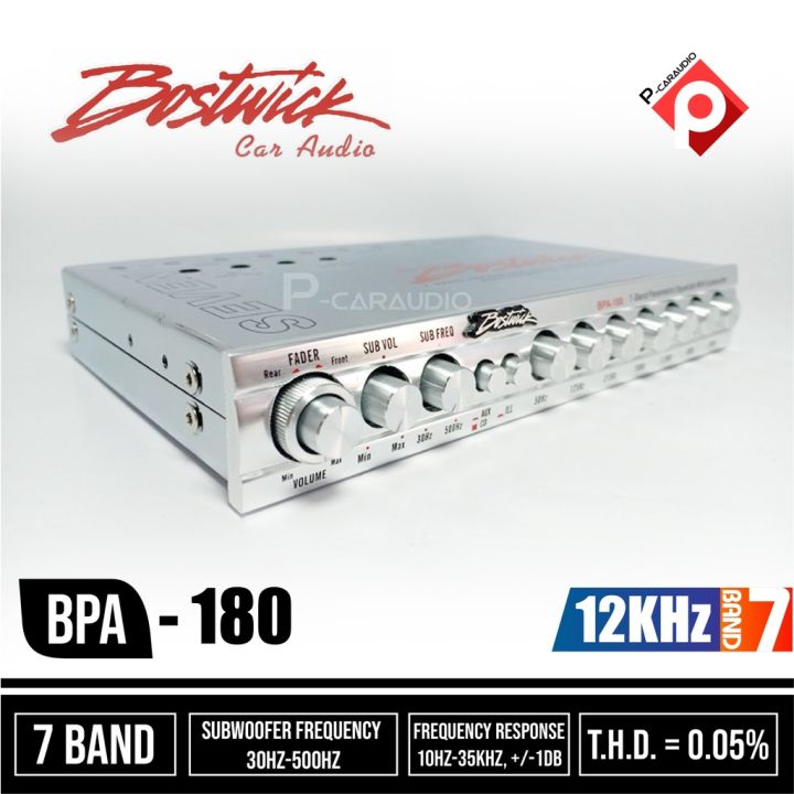 bostwick-bpa-180-ราคา3200บาท-เครื่องเสียงรถยนต์-ปรีแอมป์-ปรีแอมป์รถยนต์-ปรี7แบนด์-แอมป์-เก็บปุ่มได้-ปรับgain-bostwick