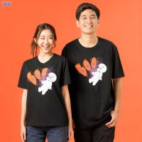 Universal Studios Men Casper The Friendly Ghost Boo! Flock Print T-Shirt - เสื้อผู้ชายยูนิเวอร์แซล สตูดิโอ พิมพ์กำมะหยี่ แคสเปอร์ สินค้าลิขสิทธ์แท้100% characters studio