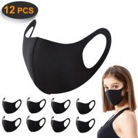 ☬ ♥Ready Stock FREE ♥12 Pack Face Masks ACMETOP Anti Dust Mask Unisex Carbon Fiber Mouth Mask Reusable Washable Masks for Running Cycling Skiing Motorbikes Outdoor Activities(Black)