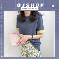 QJshop สานมินิมอลห้ามพลาด? เสื้อคอกลมงานเรียบๆ ?✨แต่งกระเป๋ากิ๊บเก๋อยู่เด้อ?? ว่าไม่ได้น้าาา จัดให้ 4 สี ลุคไหนก็เอาอยู่?