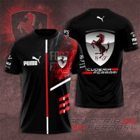 Xzx180305 3D tshop mens short sleeve formula one f errari. team 3D summer 2023 new 3D tshield Sports