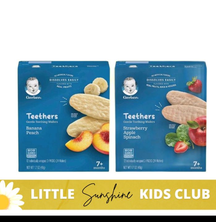 GERBERS, Wafer Teethers, Gentle Teething Wafers, 7+ Months, Banana