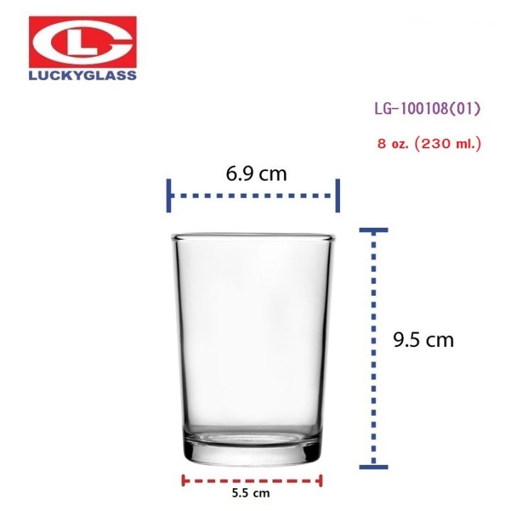 แก้วน้ำ-lucky-รุ่น-lg-100108-01-first-tumbler-8-oz-12-ใบ-ประกันแตก-แก้วใส-ถ้วยแก้ว-แก้วใส่น้ำ-แก้วสวยๆ-แก้วเตี้ย-แก้ววัด-lucky