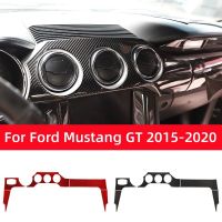 For Ford Mustang GT 2015-2020 Accessories Carbon Fiber Interior Car Dashboard Panel Cover Trim Sticker Decal Decoration Frame