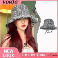 Wide Brim Sun Bucket Hat For Women Designer Spring Summer Unisex Black White Plaid Sunshade Houndstooth Fisherman Basin Cap