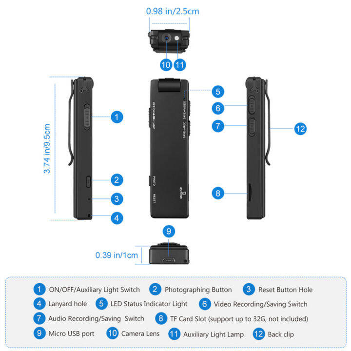 zp-z3มินิกล้องดิจิตอล-hd-ไฟฉายไมโครแคมแม่เหล็กตรวจจับการเคลื่อนไหวห่วงบันทึกโฮมออฟฟิศกล้องวีดีโอ