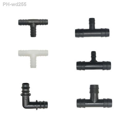 100pcs 10/16/20mm Hose Barb Connector Reducing Tee Elbow Hose Water Splitter 3-way Animal breeding Water Pipe Adapter