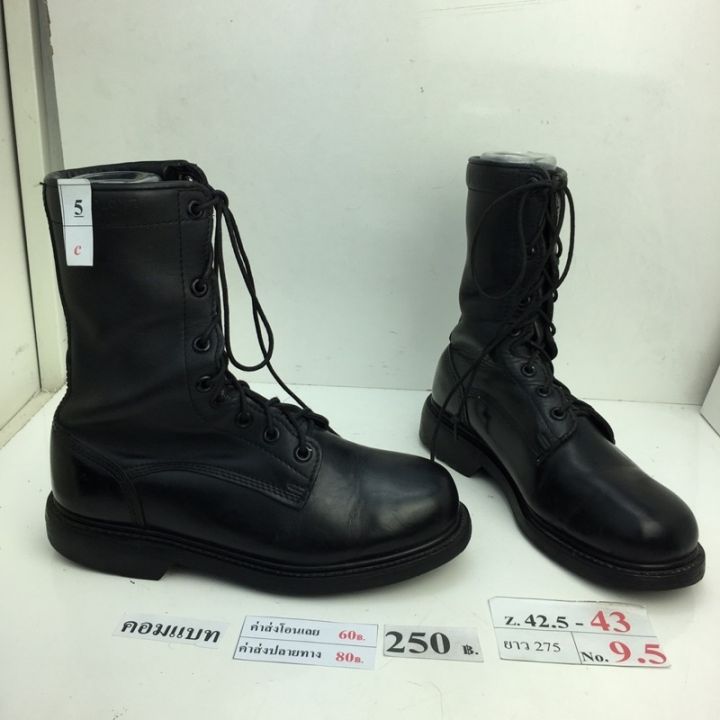 codff51906at-รองเท้าคอมแบท-combat-shoes-รองเท้าคอมแบททหาร-หนังสีดำ-สภาพดี-ทรงสวย-มือสอง-คัดเกรด-ของนอก-เกาหลี