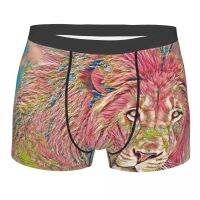 Lion Art ชุดชั้นในชายที่มีสีสันสัตว์การ์ตูนนักมวยกางเกงขาสั้นกางเกง Novelty Breathable กางเกงสำหรับ Homme S-XXL