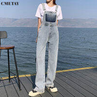 Denim Jumpsuit Women Solid Basic Overalls BF Chic College Streetwear Female Elegant Jeans Hot Sale Blue Fashion 2022 Spring