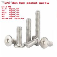 10-50pcs/lot 304 Stainless Steel Hex Hexagon CM Socket Ultra Thin Super Flat Wafer Head Screw Bolt M1.6 M2 M2.5 M3 M4 M5 M6 M8