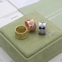 [Ready Stock]HOT Kaleidoscope Clover Ring  18K gold plated with 925 sterling siLer