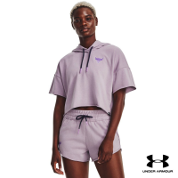 Under Armour UA Womens Project Rock Rival Terry Short Sleeve Hoodie อันเดอร์ อาร์เมอร์ เสื้อออกกำลังกายสำหรับผู้หญิง