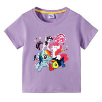 Rainbow Ponys BaBy Lesure Tshirt With Light Boys Girls Summer Kid S 100% Cotton Short-Sleeved Lesure Tops