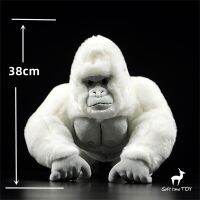 Albino Gorilla High Fidelity,อะนิเมะน่ารัก Ape Plushie Silverback ของเล่นตุ๊กตาสัตว์เสมือนจริงจำลองตุ๊กตายัดไส้ Kawai ของเล่น Gif