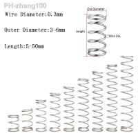 10pcs Wire Diameter 0.3mm Stainless Steel Micro Small Compression Spring OD 3mm/4mm/5mm/6mmLength 5-50mm