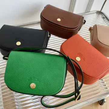 Small Horseshoe Colorblock Leather Saddle Bag